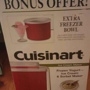 Cuisinart ICE-21REBWS Red Ice Cream Maker 1.5 Quart with Extra Freezer Bowl NEW